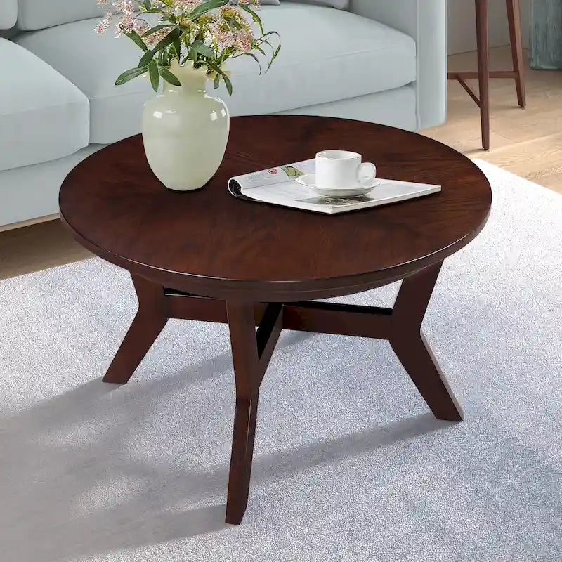 Runde Couchtische aus Holz im Mid-Century-Farmhouse-Stil