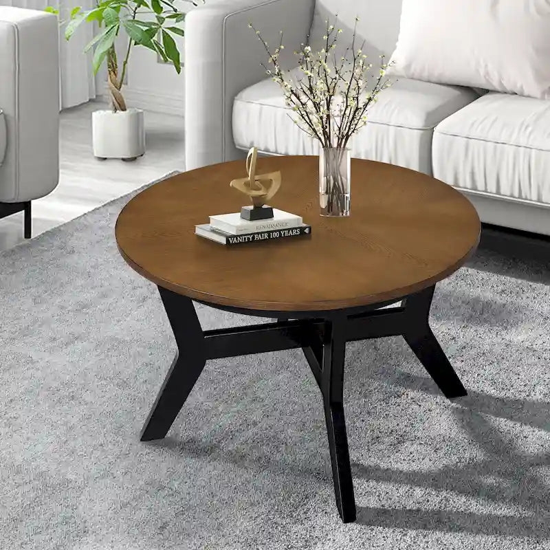 Runde Couchtische aus Holz im Mid-Century-Farmhouse-Stil