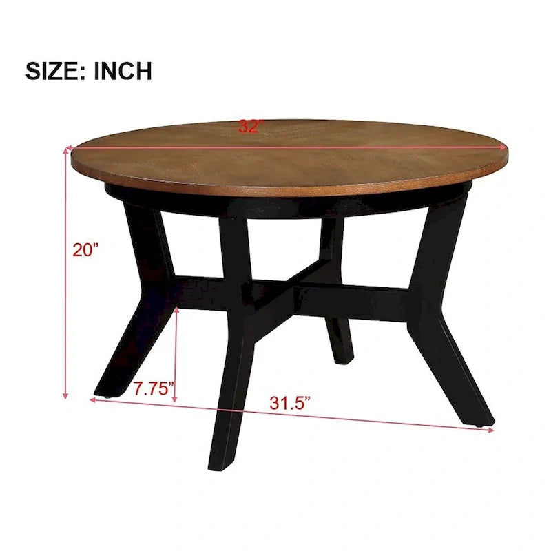 Runde Couchtische aus Holz im Mid-Century-Farmhouse-Stil