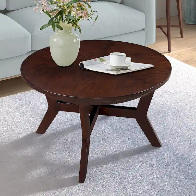 Runde Couchtische aus Holz im Mid-Century-Farmhouse-Stil