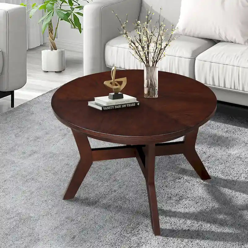 Runde Couchtische aus Holz im Mid-Century-Farmhouse-Stil