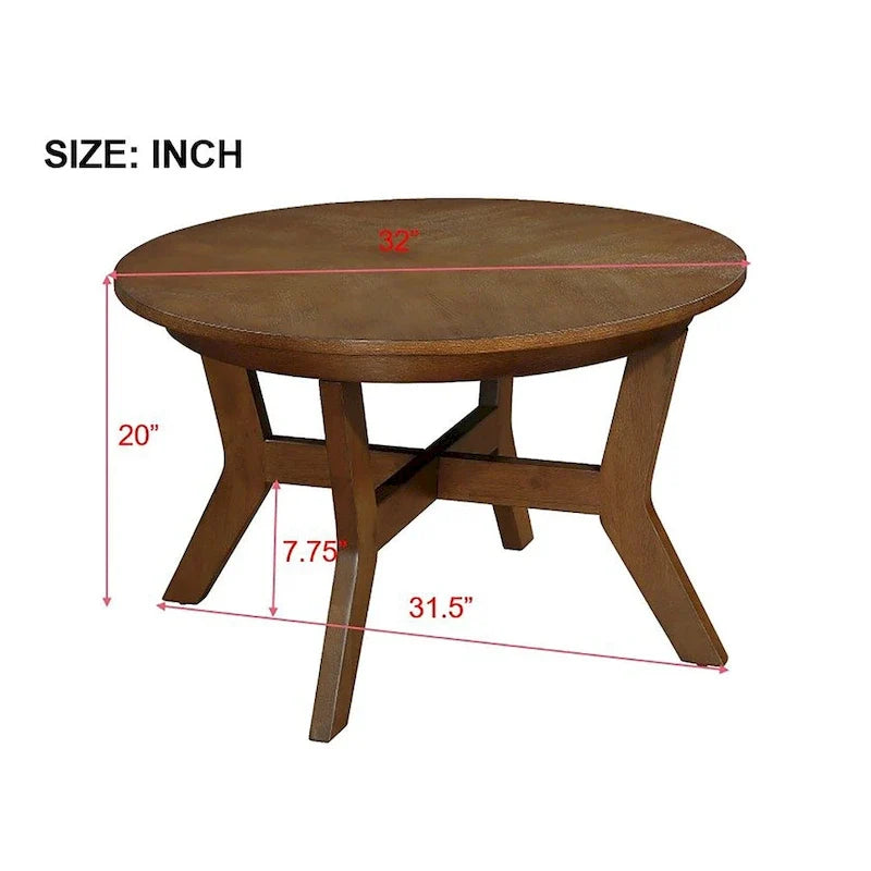Runde Couchtische aus Holz im Mid-Century-Farmhouse-Stil