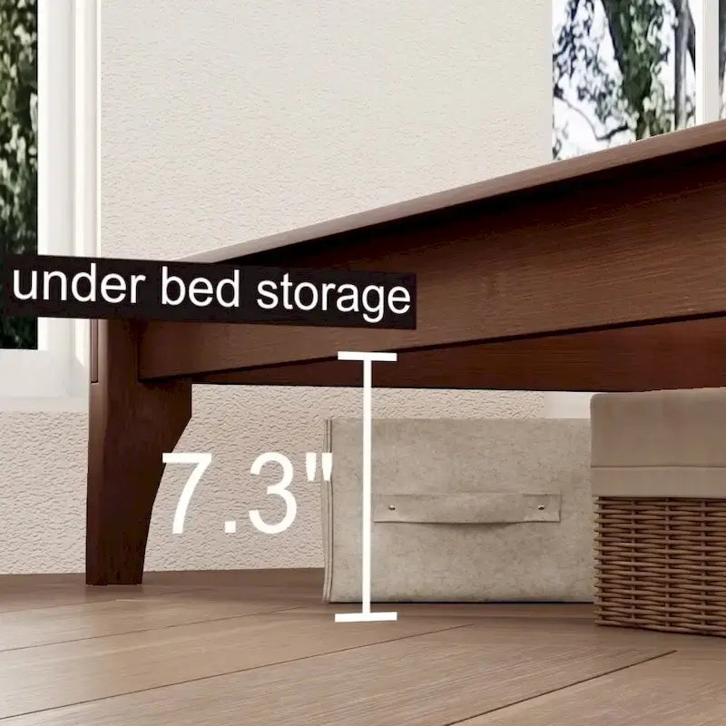 Elegantes Plattformbett aus massivem Bambusholz