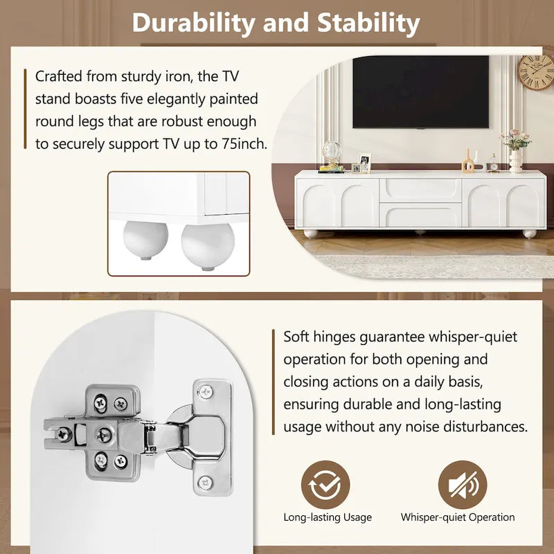 Mueble de TV moderno con almacenaje para sala de estar o dormitorio