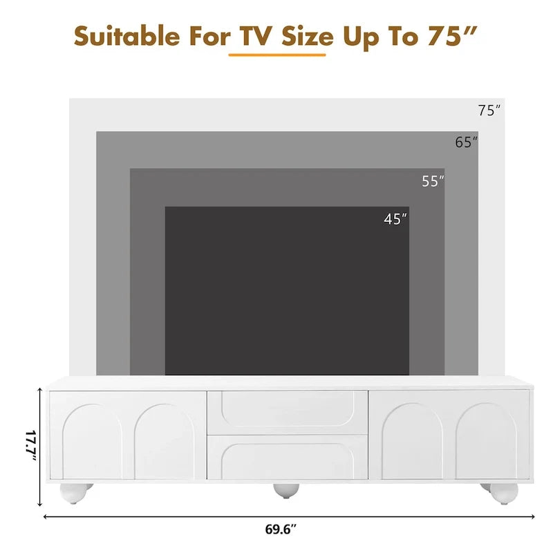 Mueble de TV moderno con almacenaje para sala de estar o dormitorio