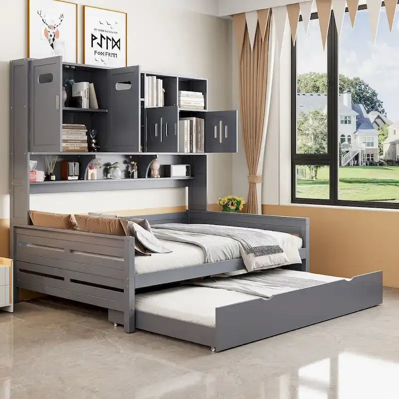 Kompaktes Schlafzimmer-Tagesbett mit Regal