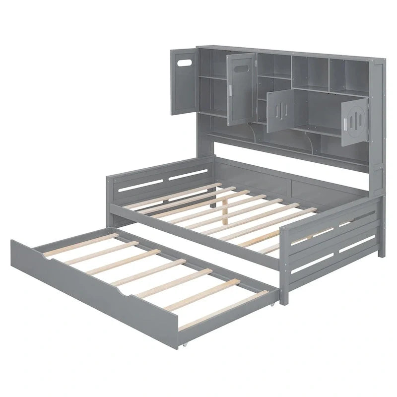 Kompaktes Schlafzimmer-Tagesbett mit Regal