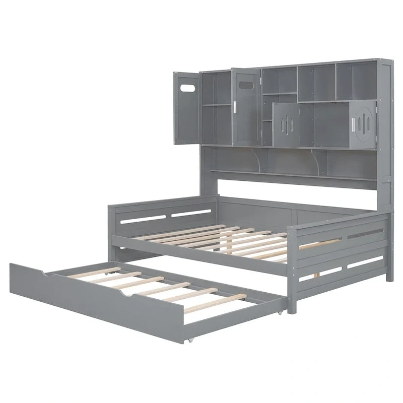Kompaktes Schlafzimmer-Tagesbett mit Regal