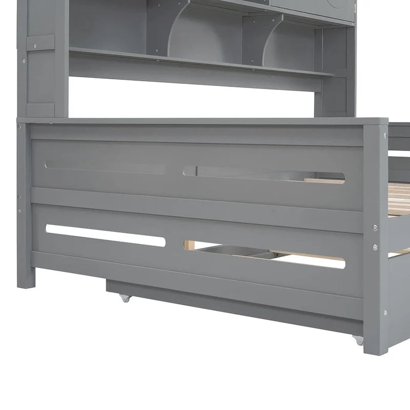 Kompaktes Schlafzimmer-Tagesbett mit Regal