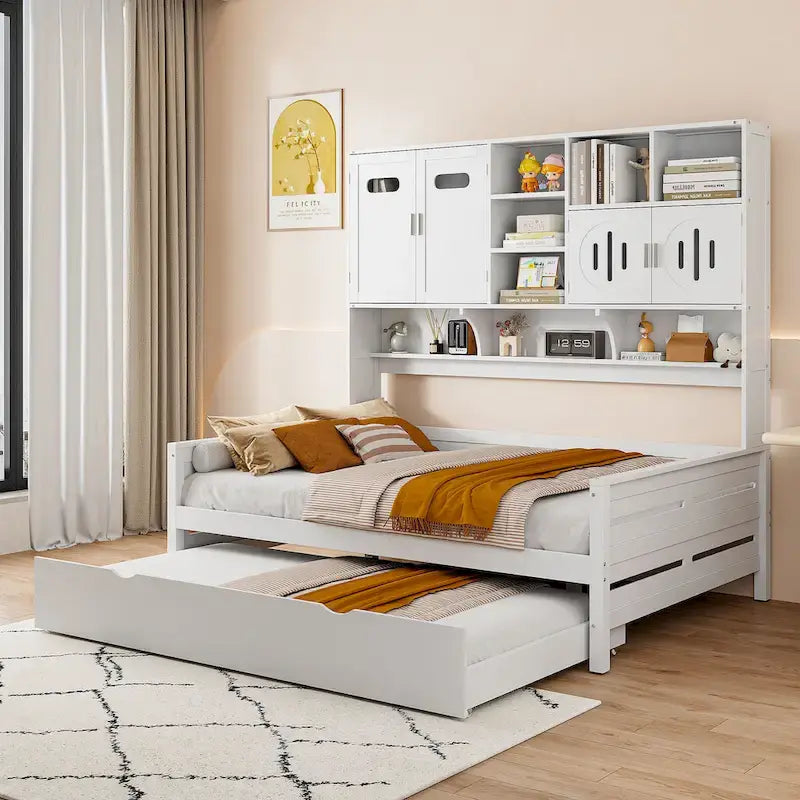 Kompaktes Schlafzimmer-Tagesbett mit Regal