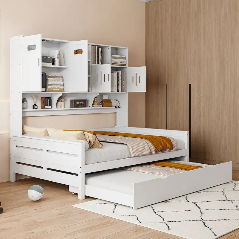 Kompaktes Schlafzimmer-Tagesbett mit Regal