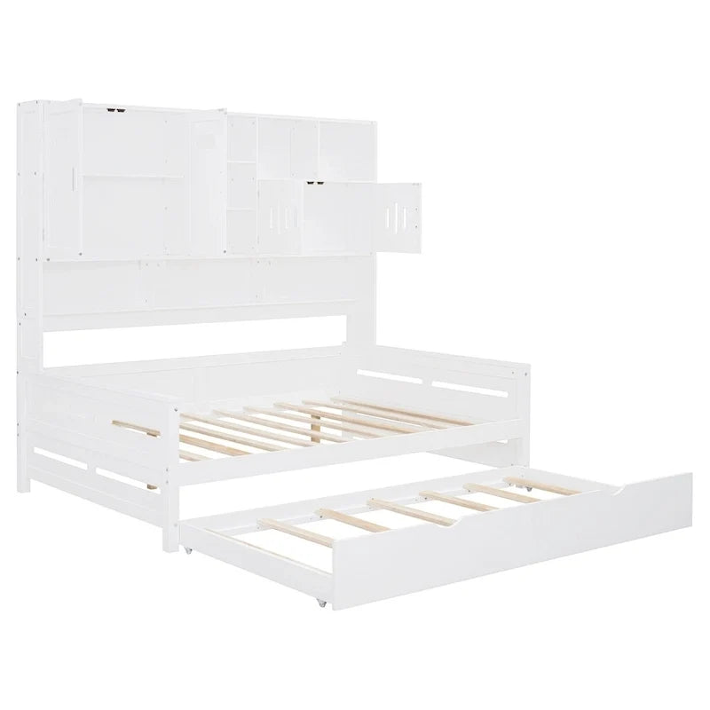 Kompaktes Schlafzimmer-Tagesbett mit Regal