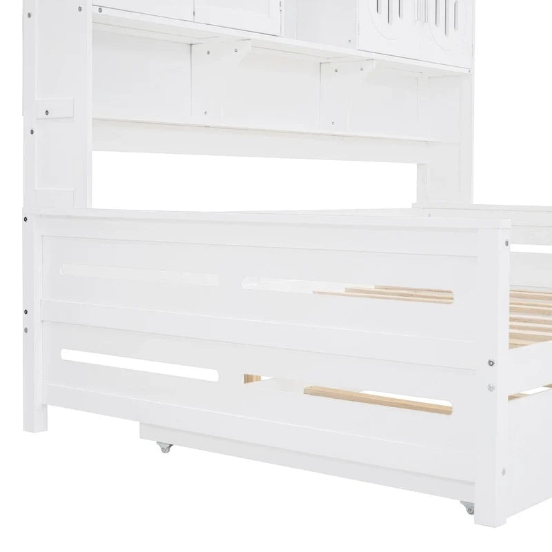 Kompaktes Schlafzimmer-Tagesbett mit Regal