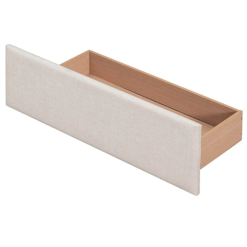 Linen Button Tufted Platform Bed Frame