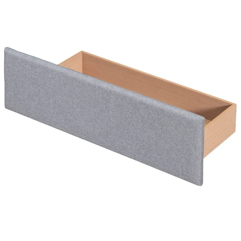 Linen Button Tufted Platform Bed Frame