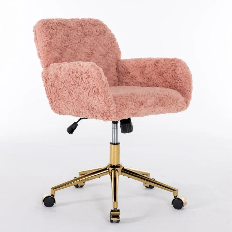 Upholstered Desk Chair and Golden Metal Base