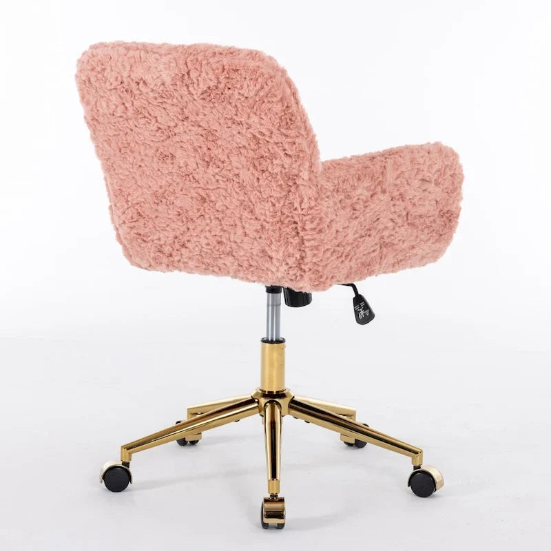 Chaise de bureau rembourrée avec piètement en métal doré