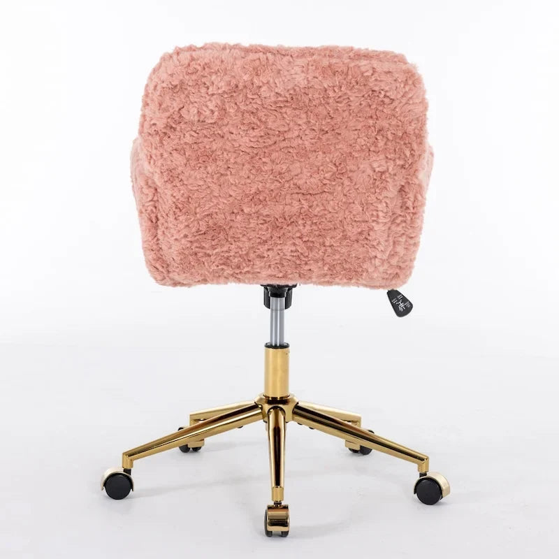Chaise de bureau rembourrée avec piètement en métal doré