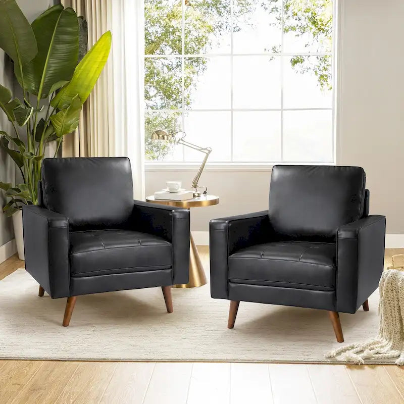 Fauteuil en cuir véritable de style médiéval