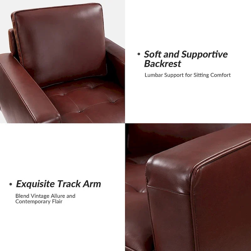 Fauteuil en cuir véritable de style médiéval