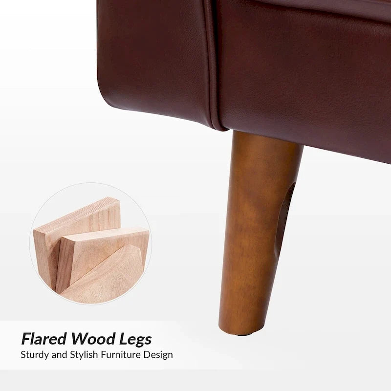 Fauteuil en cuir véritable de style médiéval
