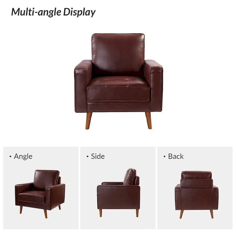 Fauteuil en cuir véritable de style médiéval