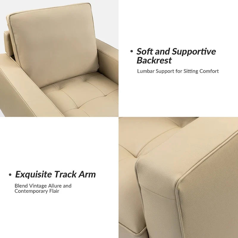 Fauteuil en cuir véritable de style médiéval