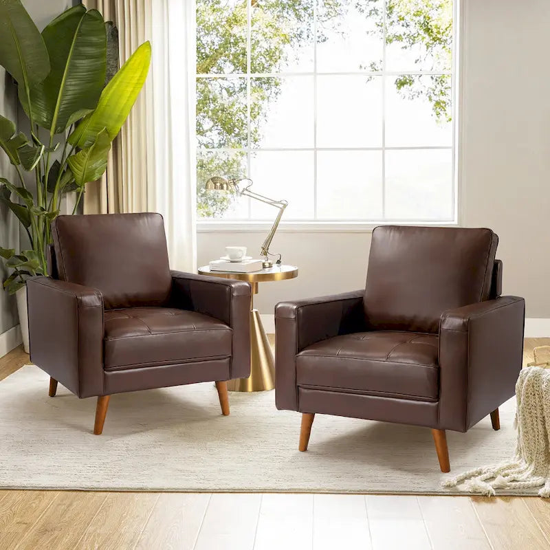 Fauteuil en cuir véritable de style médiéval