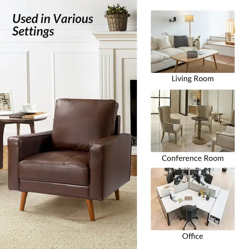 Fauteuil en cuir véritable de style médiéval