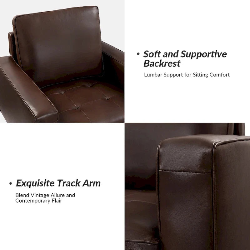 Fauteuil en cuir véritable de style médiéval