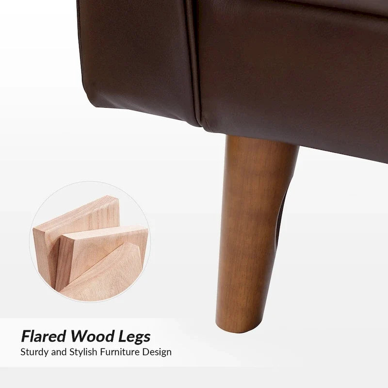 Fauteuil en cuir véritable de style médiéval