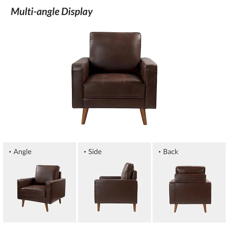 Fauteuil en cuir véritable de style médiéval