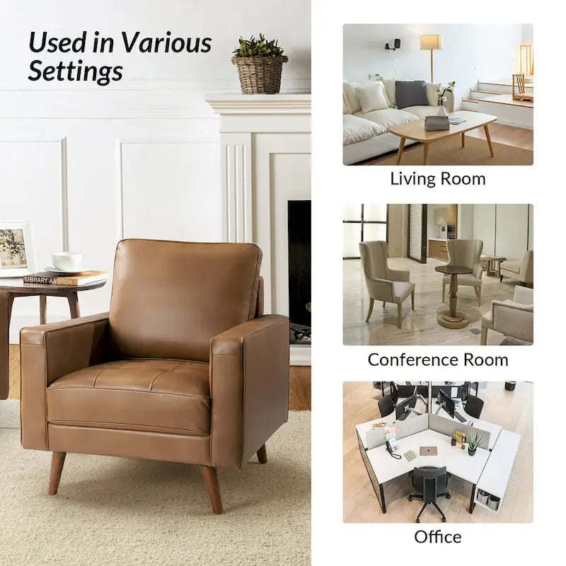Fauteuil en cuir véritable de style médiéval