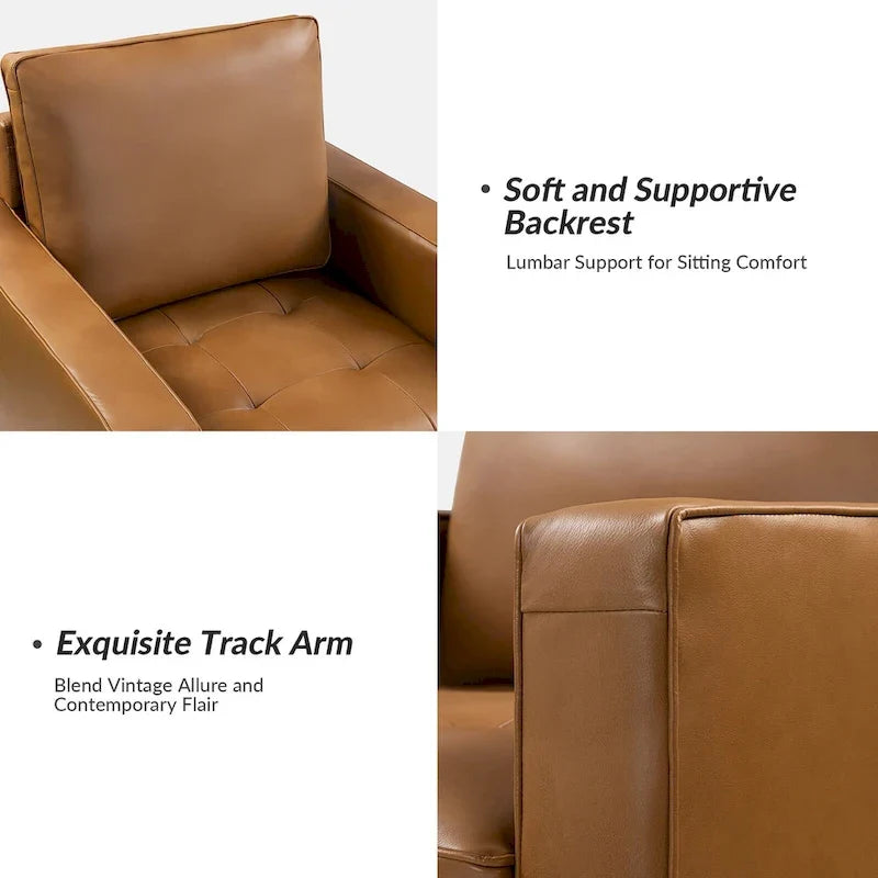 Fauteuil en cuir véritable de style médiéval