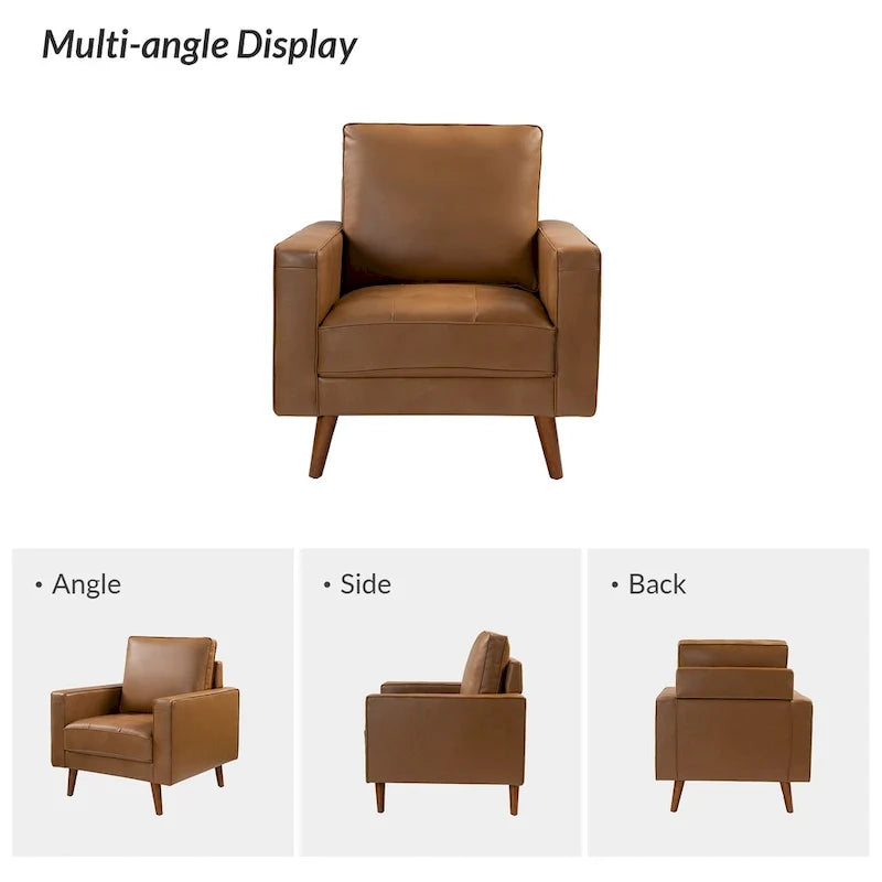 Fauteuil en cuir véritable de style médiéval