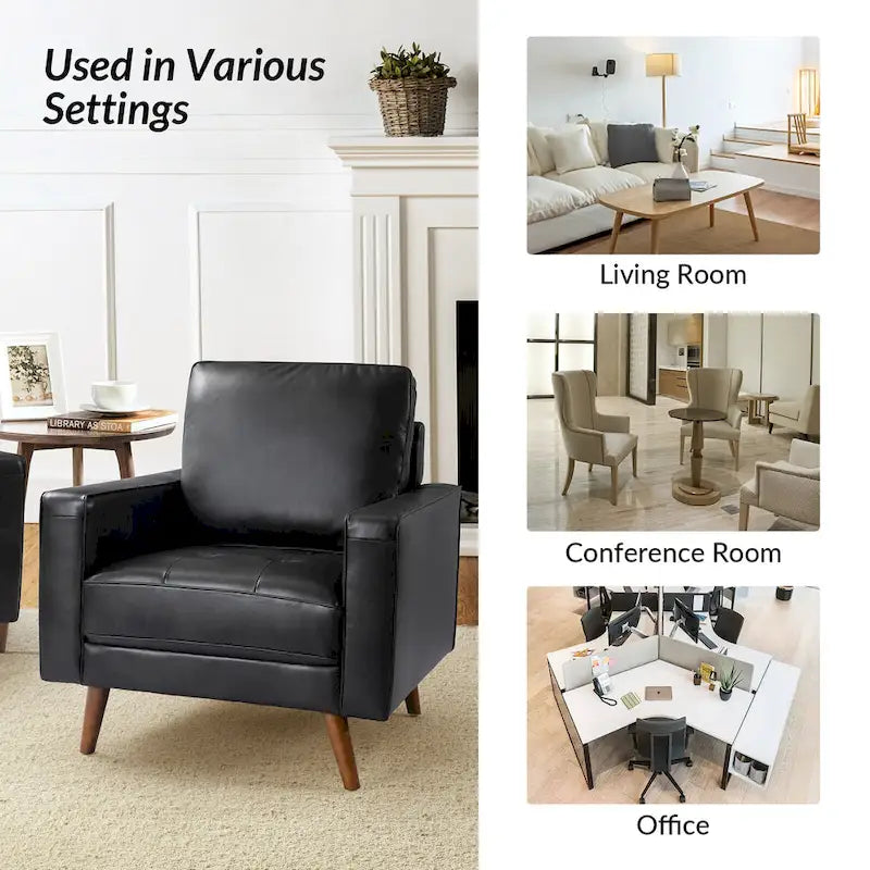 Fauteuil en cuir véritable de style médiéval