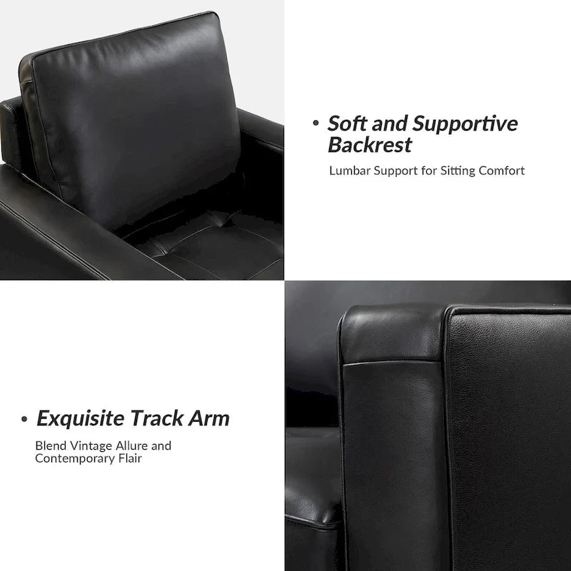 Fauteuil en cuir véritable de style médiéval