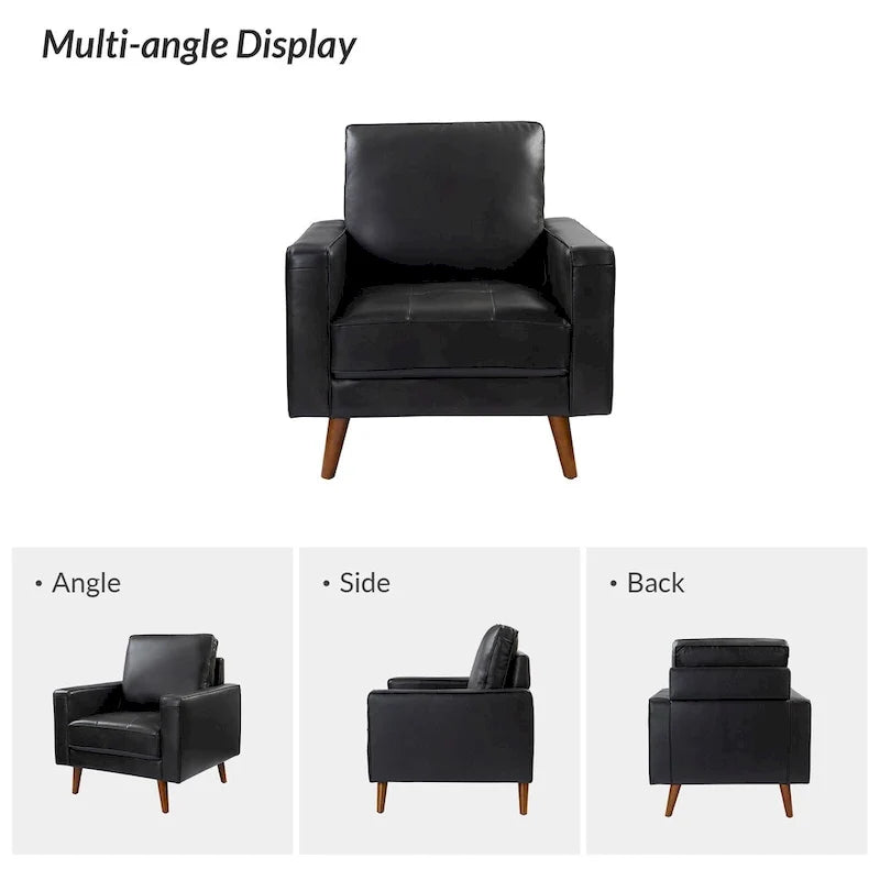Fauteuil en cuir véritable de style médiéval