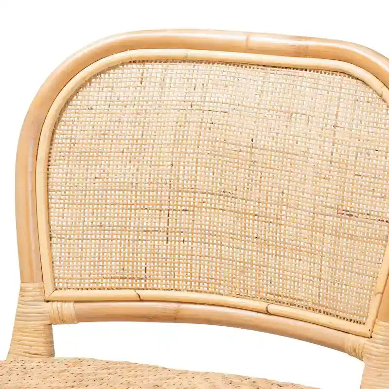 Taburete moderno bohemio de ratán marrón natural