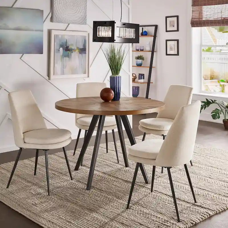 Dining Table, Oak Tabletop, Iron-Grey Finish