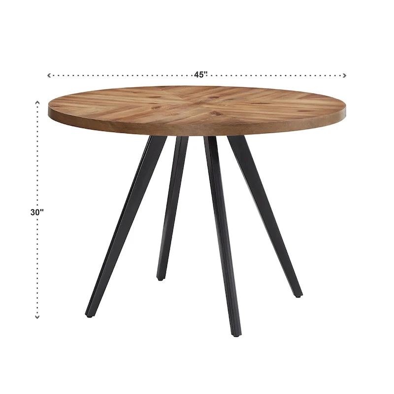 Dining Table, Oak Tabletop, Iron-Grey Finish