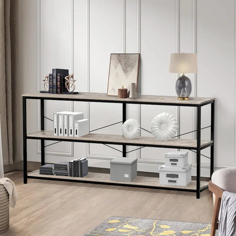 Mesa consola estrecha y larga para sofá y recibidor