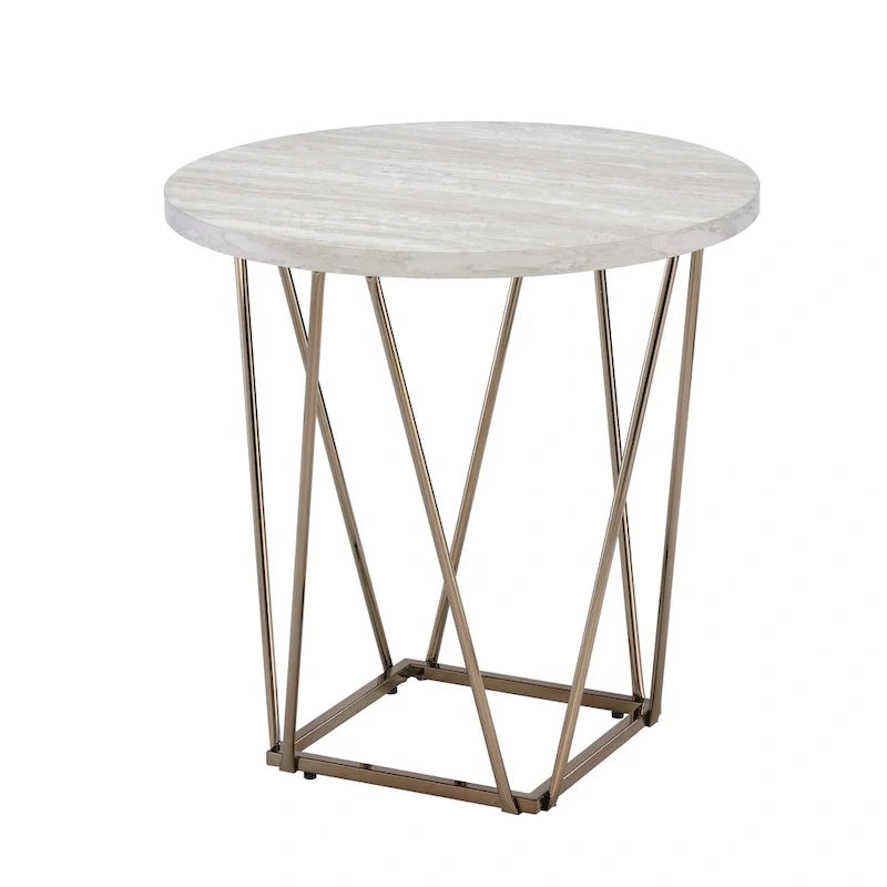 Mesa auxiliar con tablero de mármol