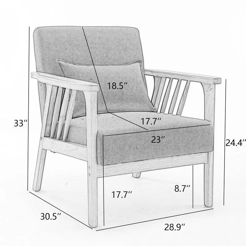 Polster-Sessel aus Bouclé und Massivholz im Mid-Century-Stil