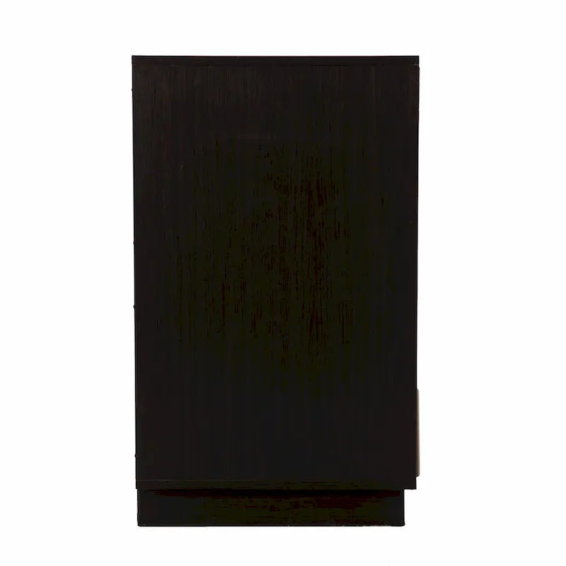 Dark Brown And Natural Carved Floral Sideboard with Two Doors