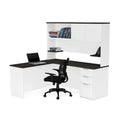 L-Bureau avec étagère supérieure