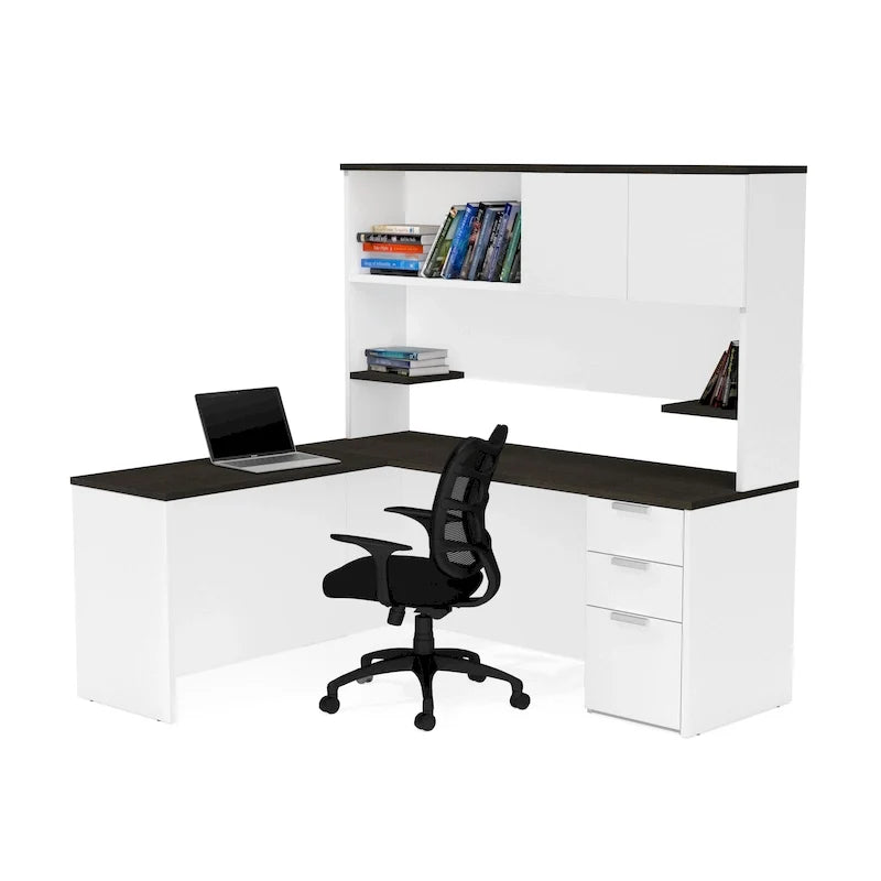 L-Desk with Hutch