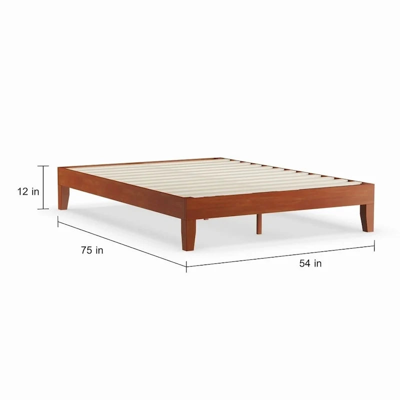 Lit plateforme en bois, taille standard