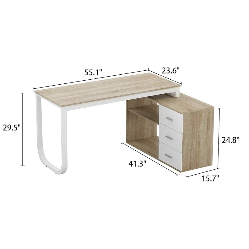 55-inch L Shaped Office Computer Desk