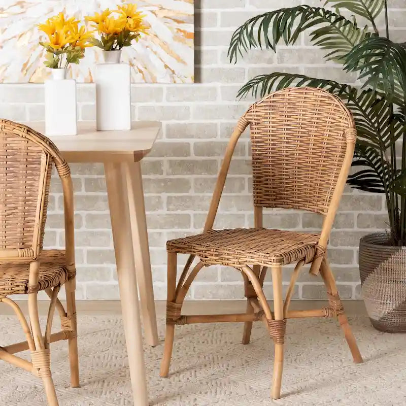 Modern Bohemian Natural Rattan Dining Chair